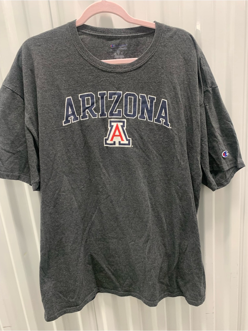 Champion Men's Arizona Wildcats Gray Graphic Crewneck Tee